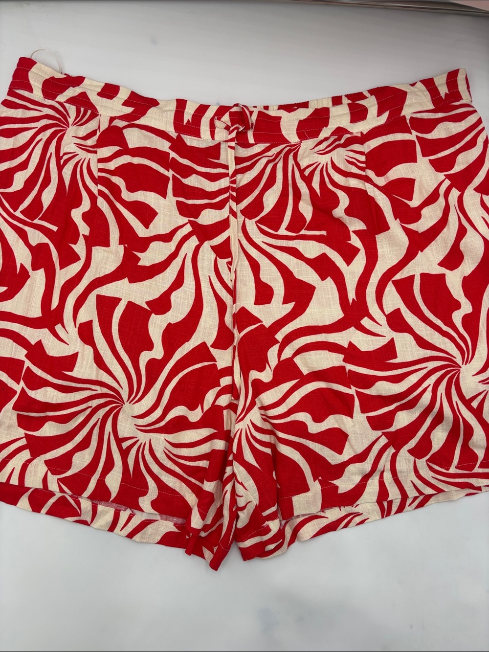 Vince Camuto Linen-Blend Patterned Shorts